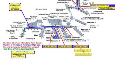 Mapa de Filadélfia aeroporto