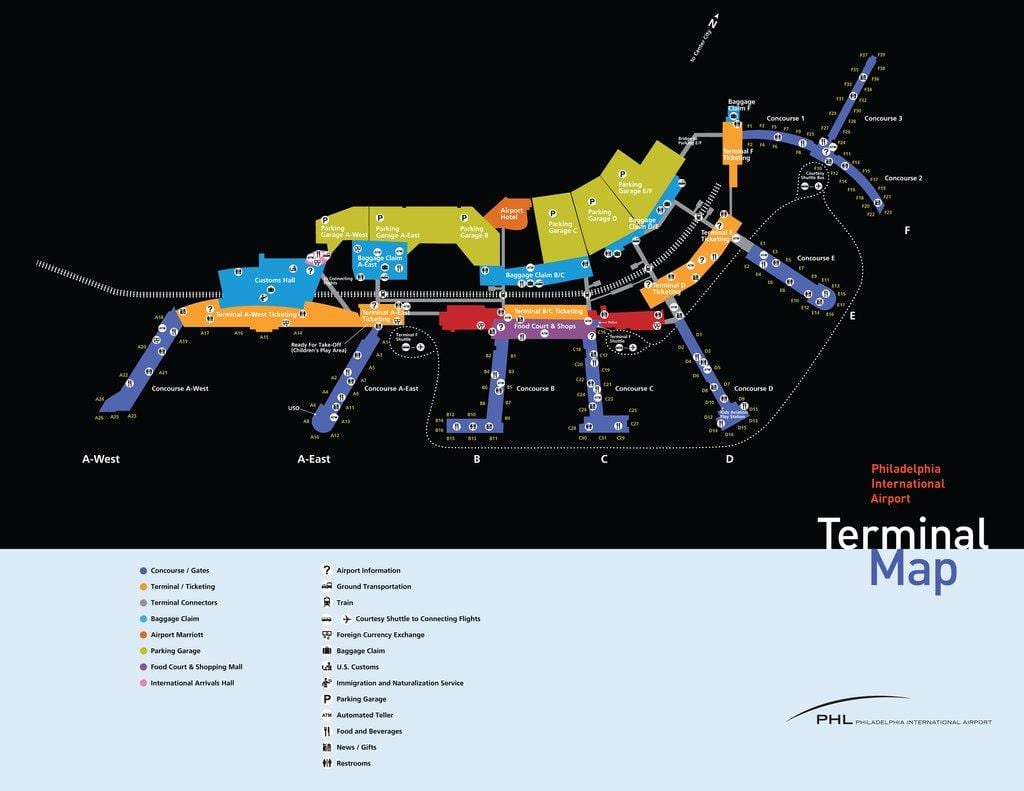 Philadelphia airport economia mapa do parque
