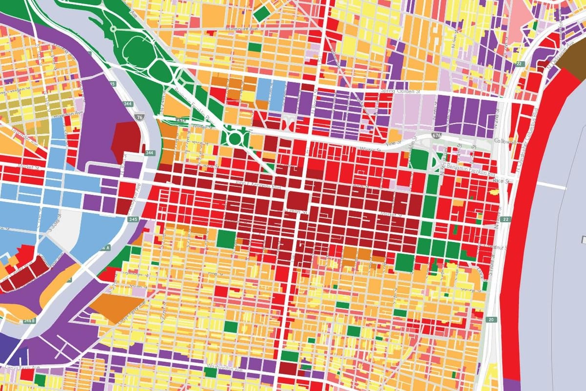 mapa de zoneamento Filadélfia