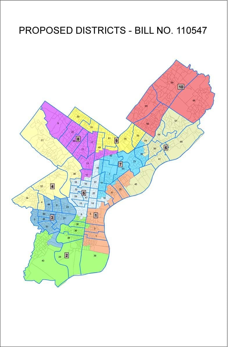 mapa da área Philly