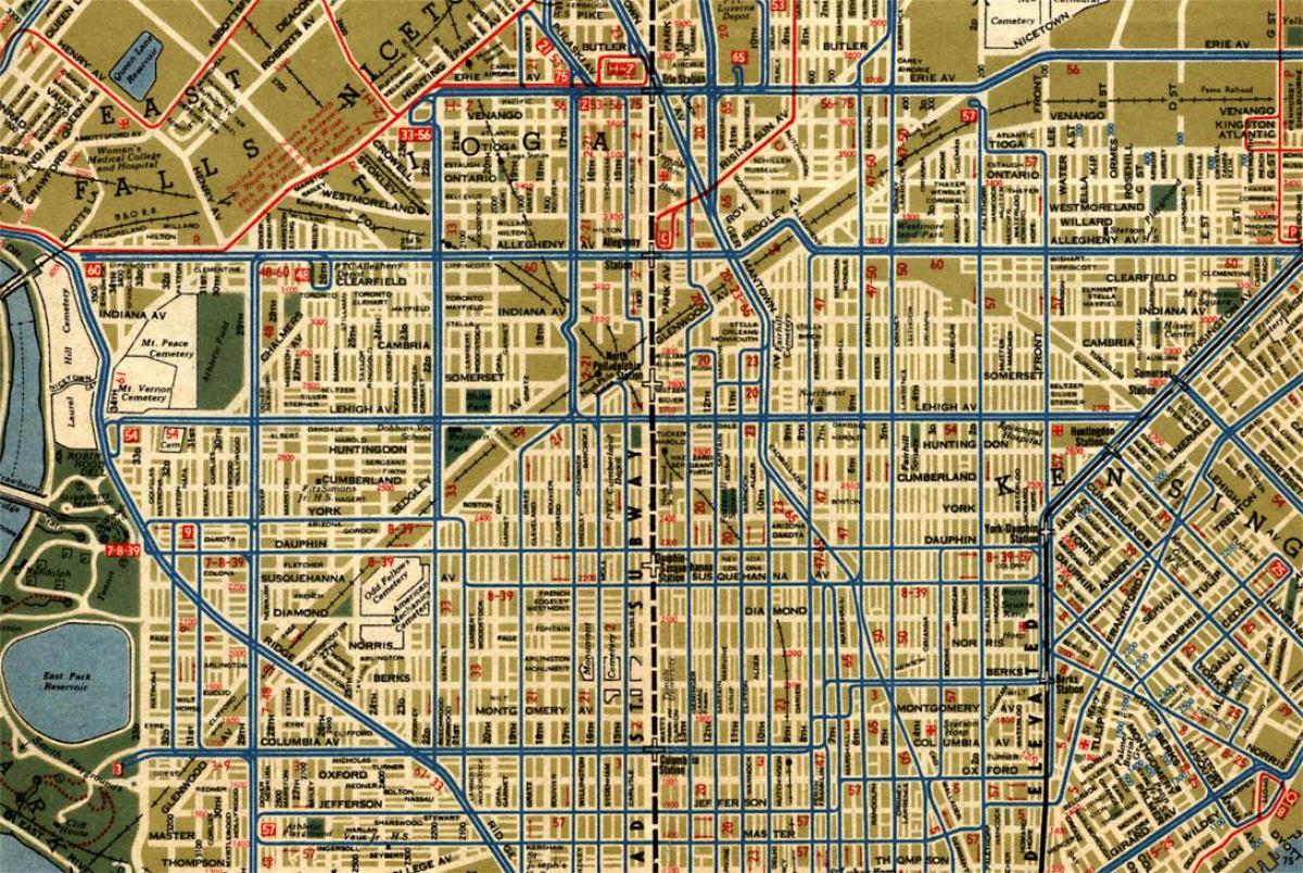 mapa de ruas da Filadélfia