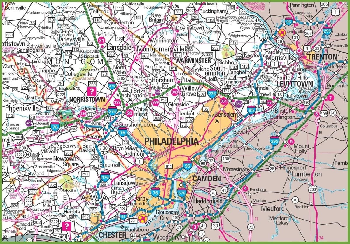mapa de Filadélfia