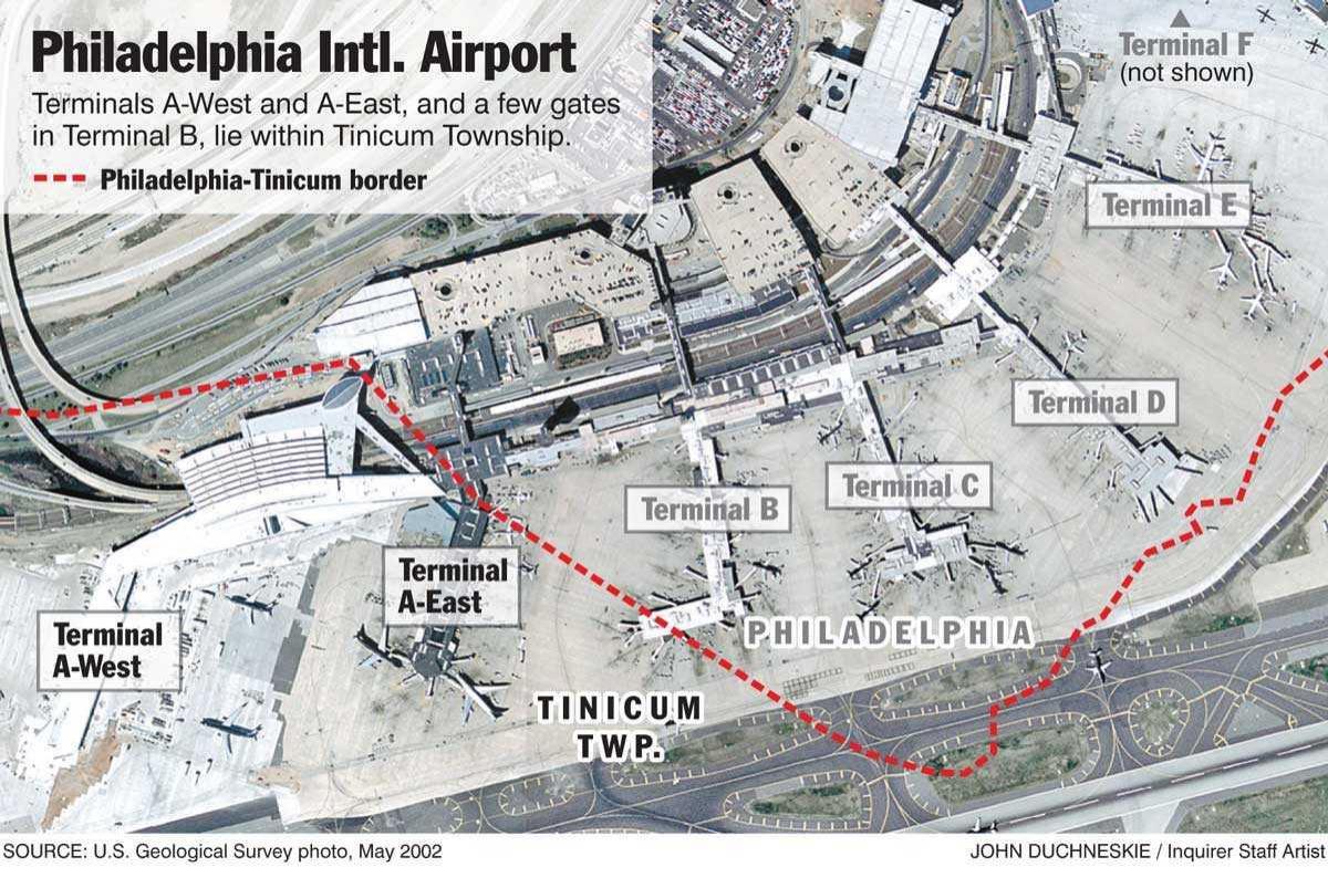 Philadelphia internacional aeroporto mapa