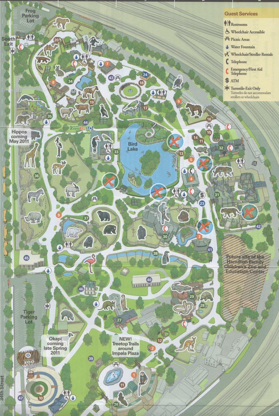 mapa do jardim zoológico de Filadélfia