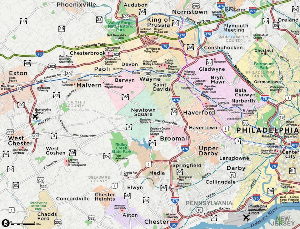 mapa da linha principal Filadélfia
