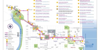 Big bus tour mapa de Filadélfia