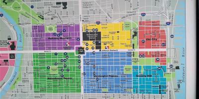 Mapa do centro da cidade de Filadélfia