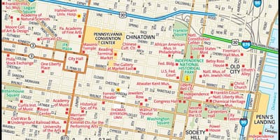 Mapa do centro de Filadélfia