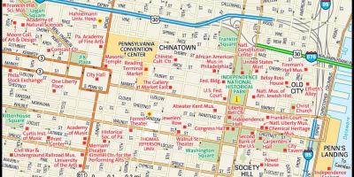 Mapa do centro de Filadélfia
