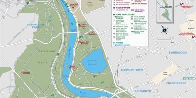 Mapa do fairmount park Filadélfia