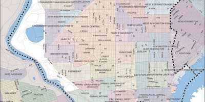 Mapa de Filadélfia badlands