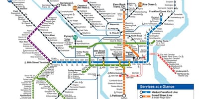 Mapa de Filadélfia de metro