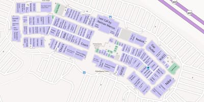 Mapa de Philadelphia premium outlets
