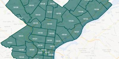 Mapa de Filadélfia bairros e ceps