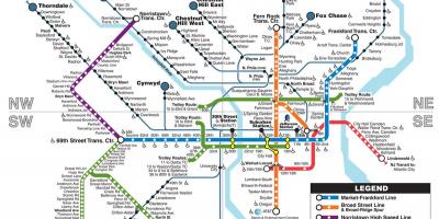 Mapa de Filadélfia de metro