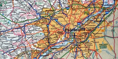 Mapa de Filadélfia, pa