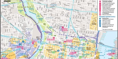 Dos turistas mapa de Filadélfia